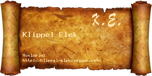 Klippel Elek névjegykártya